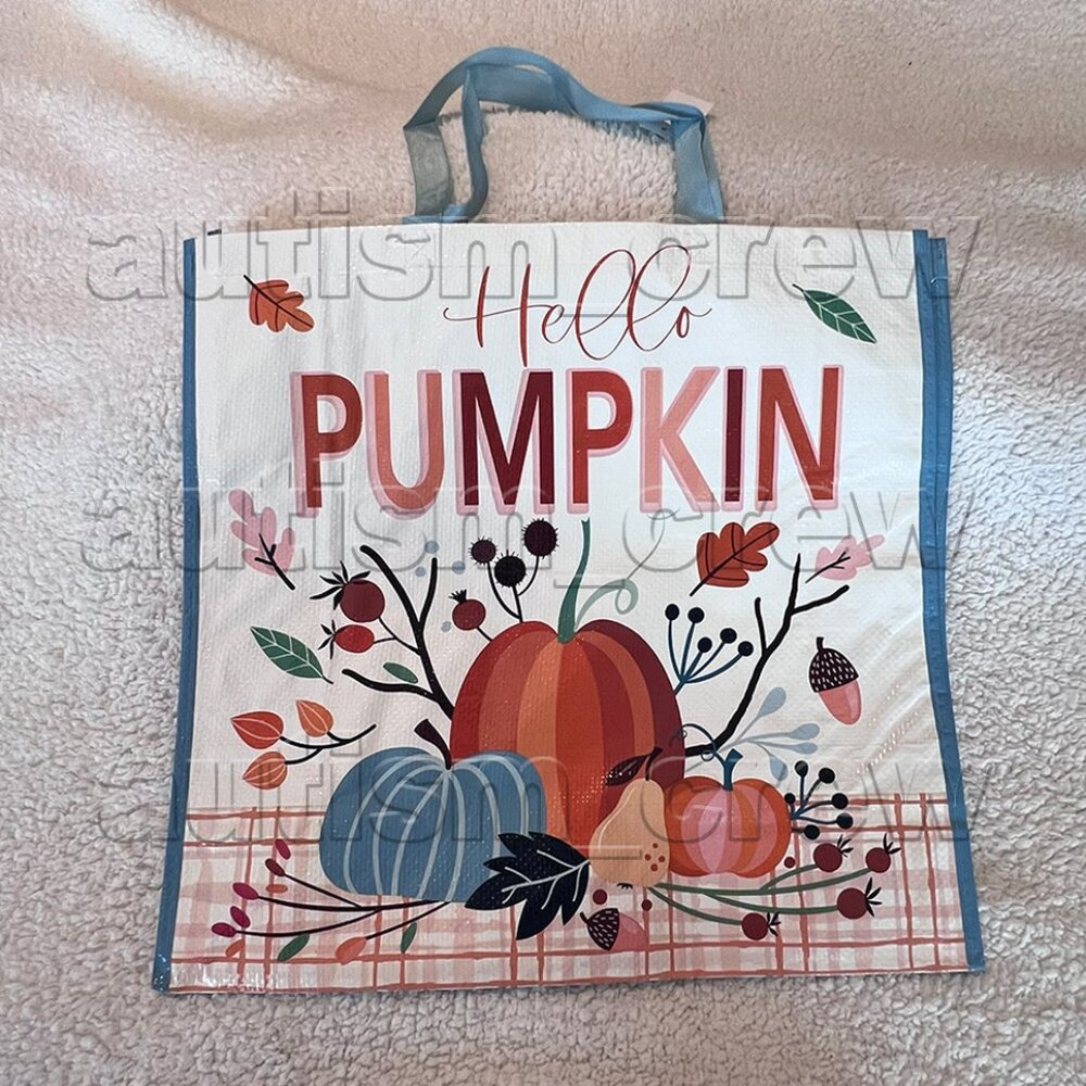 3/$12 💥🆕 Hello Pumpkin Fall Season Themed Reusable Tote Bag | 19x19x6 | 6702